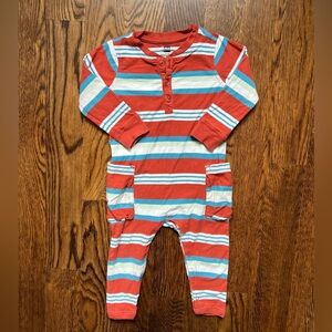 Tea Collection Red and Blue Striped Kids' Jumpsuit